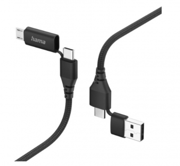 Hama 201537 4in1 Multi-Ladekabel 1,5 m schwarz