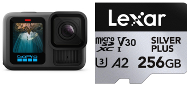 GoPro HERO13 Black + Lexar microSDXC Silver Plus 256GB UHS-I V30