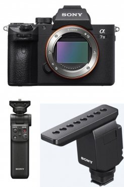 Sony Alpha ILCE-7 III + ECM-B1M Mikrofon + GP-VPT2BT Griff