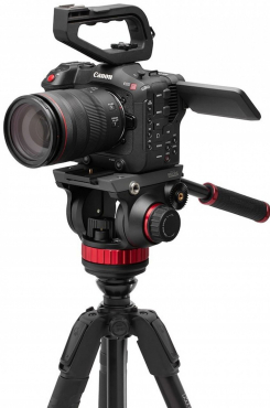 Manfrotto 055XPRO Alu Kit Videostativ mit 502 Fluid-Kopf 3 Segmente