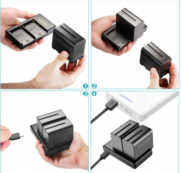 NEEWER NW-F970 2x F970 battery + double USB charger
