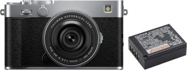 Fujifilm X-E5 silver + XF 23mm f2.8 R WR + NP-W126S battery