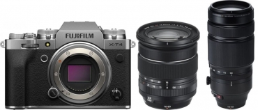 Fujifilm X-T4 silber + XF 16-80mm + XF 100-400mm