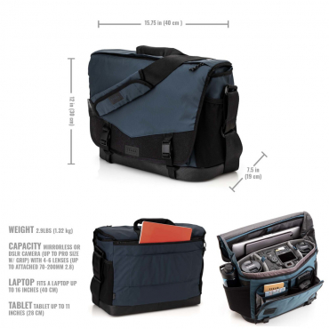 Tenba DNA 16 Slim Messenger Tasche Blau