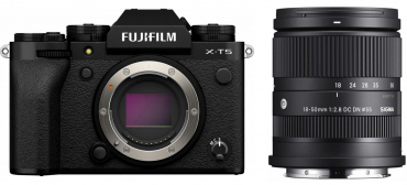 Fujifilm X-T5 Gehäuse schwarz + Sigma 18-50mm f2,8