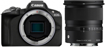 Canon EOS R50 schwarz + Sigma 12mm f1,4 DC (C)