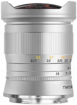 TTARTISAN 11mm f2,8 Fisheye Sony FE argent (plein format)