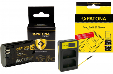 PATONA Dual USB Ladegerät + 2x Akku LP-E6
