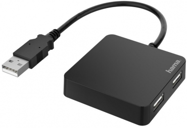 Hama USB-Hub 200121 4 Ports USB 2.0 480 Mbit/s schwarz - 6063155 Hama USB-Hub 200121 4 Ports USB 2.0 480 Mbit/s schwarz