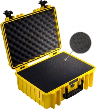 B&W Case Type 5000 SI jaune avec insert en mousse