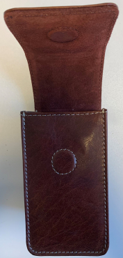 Alpine leather camera case compact brandy