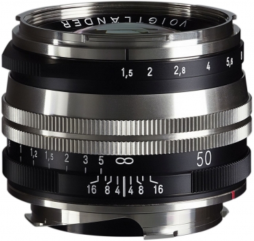 Voigtländer Nokton 50mm f1.5 VM M.C. aspherical silver - Foto Erhardt