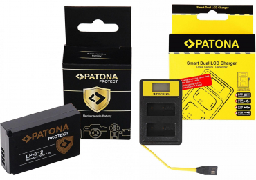 PATONA Dual USB Ladegerät + 2x Akku LP-E12 - 6068179 PATONA Dual USB Ladegerät + 2x Akku LP-E12