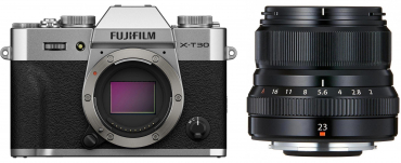 Fujifilm X-T30 III Housing Silver + XF 23mm f2.0 WR Black