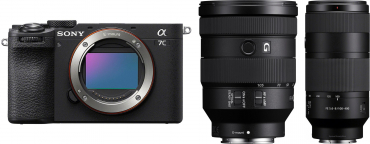 Sony Alpha ILCE-7C II schwarz + 24-105mm f4 G OSS + 100-400mm f5,6-8