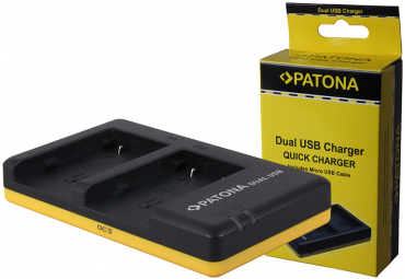 Patona Dual Schnellladegerät für NB-2L + 2x Akkus