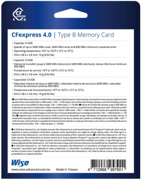 Wise CFexpress 4.0 Type B 512GB 3400MB/s