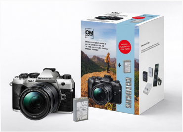 OM SYSTEM OM-5 II silver + 14-150mm II + Peter Hadley BLS-5 battery