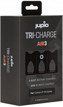 Jupio Tri-Charge AIR3 LP-E6 Series