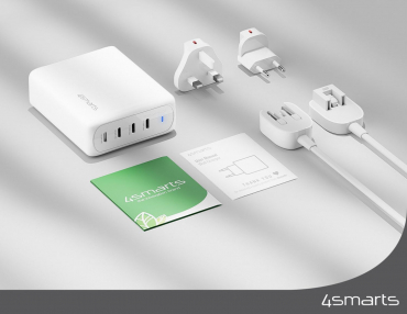 4smarts Ladegerät GaN Flex Pro 200W 4x USB-C Anschlüsse weiß