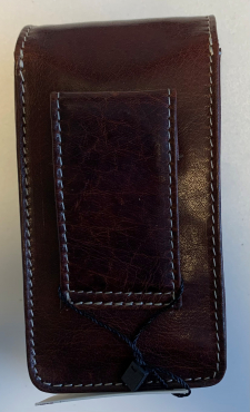 Alpine leather camera case compact brandy