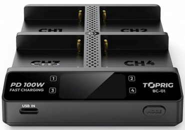 Accsoon Toprig 100W 4-Bay NP-F Fast Charger mit EU GaN Charger - 6063811 Accsoon Toprig 100W 4-Bay NP-F Fast Charger mit EU GaN Charger