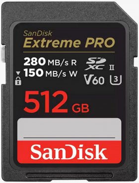 SanDisk SDXC Extreme Pro 512GB 280MB/s V60 UHS II