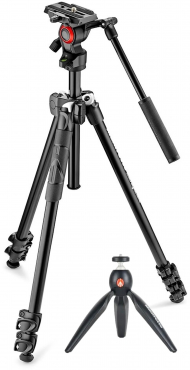 Manfrotto MK290LTA3-V Light Kit + Fluid Video Head + PIXI Mini Tripod