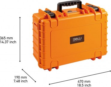 B&W Case Type 5000 RPD orange mit Facheinteilung