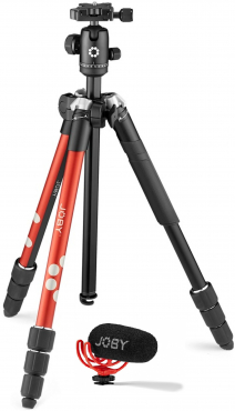 Joby RangePod Smart Red Tripod + Joby WAVO Microphone