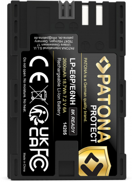 PATONA PROTECT battery Canon LP-E6P R5II 8k capable 6A