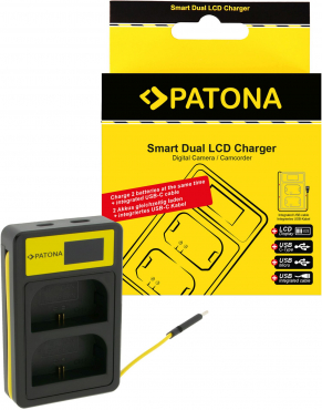 PATONA Smart Dual LCD USB Ladegerät für Canon LP-E6