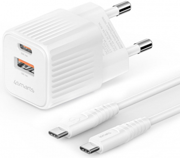 4smarts VoltPlug Duos Mini PD Netzladegerät 20W + USB-C Kabel 1,5m