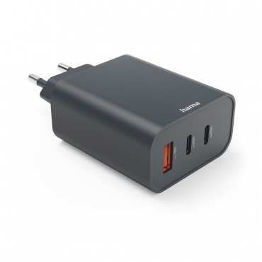 Hama 86445 1xUSB-A/ 2xUSB-C Chargeur rapide 65W Anthracite
