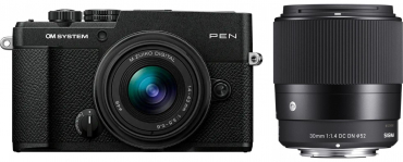 OM System PEN + 14-42mm III Black + Sigma 30mm f/1.4 DC DN (C) MFT