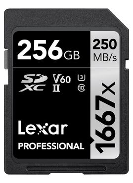Lexar Professional 1667x UHS II SDXC 256GB V60 250MB/90MB