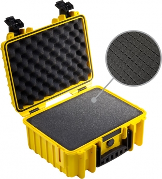 B&W Case Type 3000 SI yellow with foam insert
