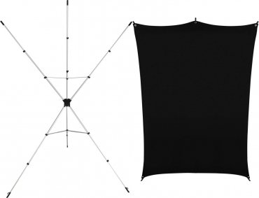 Rollei X-Drop Hintergrund-Set inkl. Hintergrund Schwarz 2,1m 