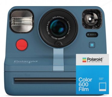 Polaroid Now+ camera blue + 600 Color film 8s