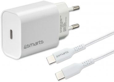 4smarts VoltPlug PD 20W Netzladegerät + USB-C auf USB-C Kabel