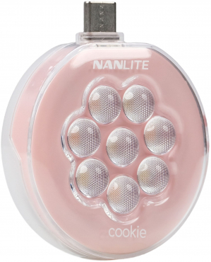 NANLITE cookie mini smartphone light round coral pink