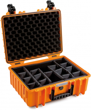 B&W Case Type 5000 RPD orange mit Facheinteilung