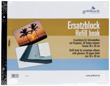 Goldbuch Bloc de rechange 83 077 noir 38x30 cm pour albums à visser 31x39cm