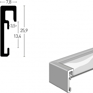 Nielsen Alpha 1655003 50x50cm argent brillant