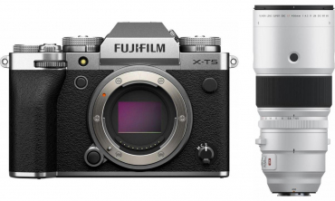 Fujifilm X-T5 argent + XF 400 mm f/4,5 R LM OIS WR