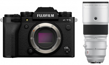 Fujifilm X-T5 schwarz + XF 400mm f4,5 R LM OIS WR