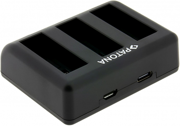 PATONA Triple Ladegerät für DJI Osmo Action 3/4/5 inkl. USB-C Kabel