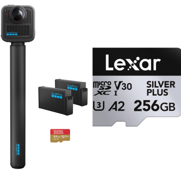 GoPro MAX2 Accessory Bundle + Lexar microSDXC Silver Plus 256GB V30