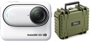 INSTA360 GO 3S 128GB White + B&W Case Typ 500 braun/grün