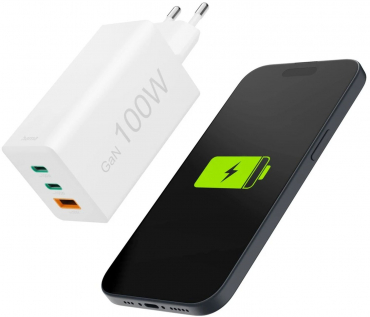 Hama 201997 Hama GaN 2X USB-C,1X USB-A 100W